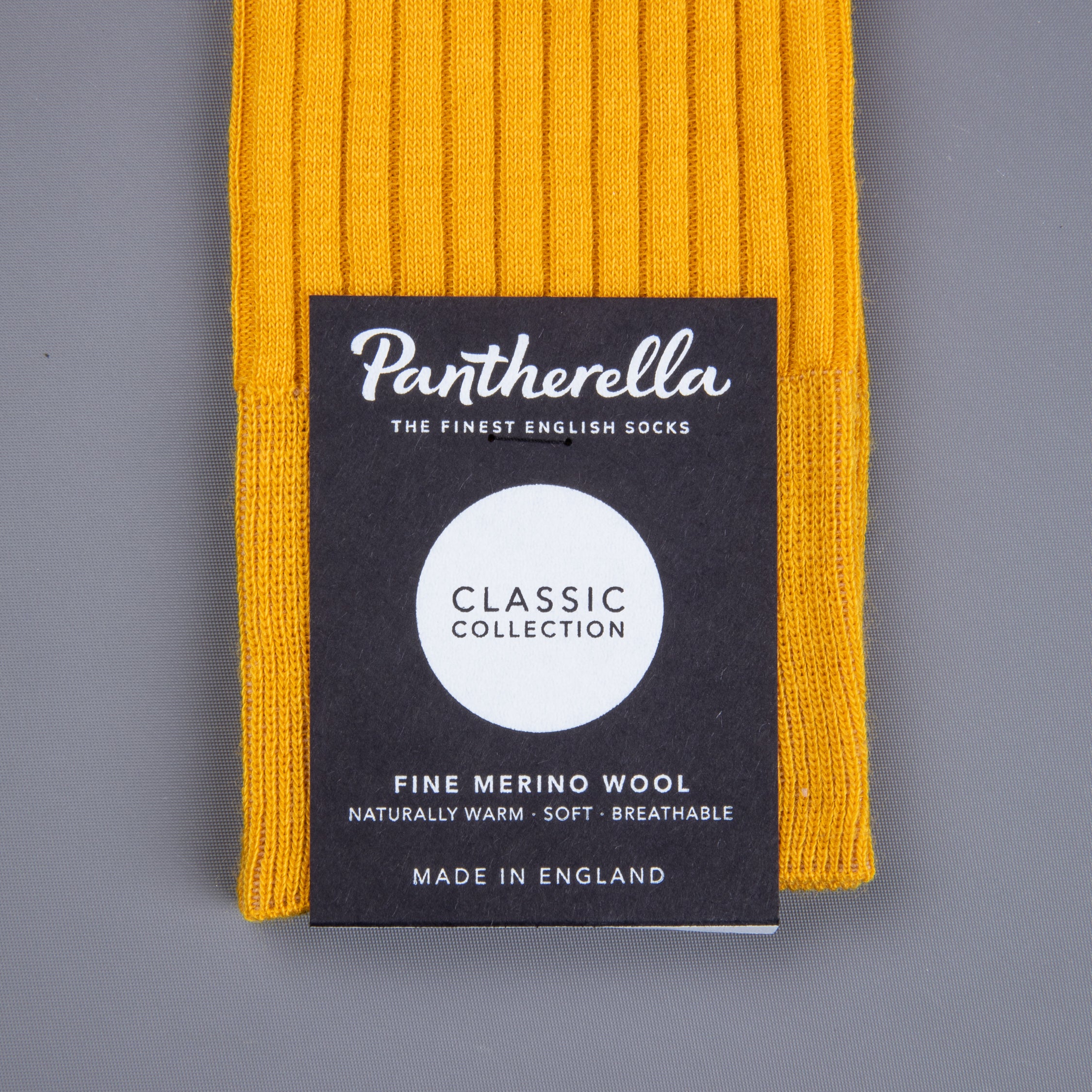 Pantherella Laburnum Merino wool knee high socks Bright Gold