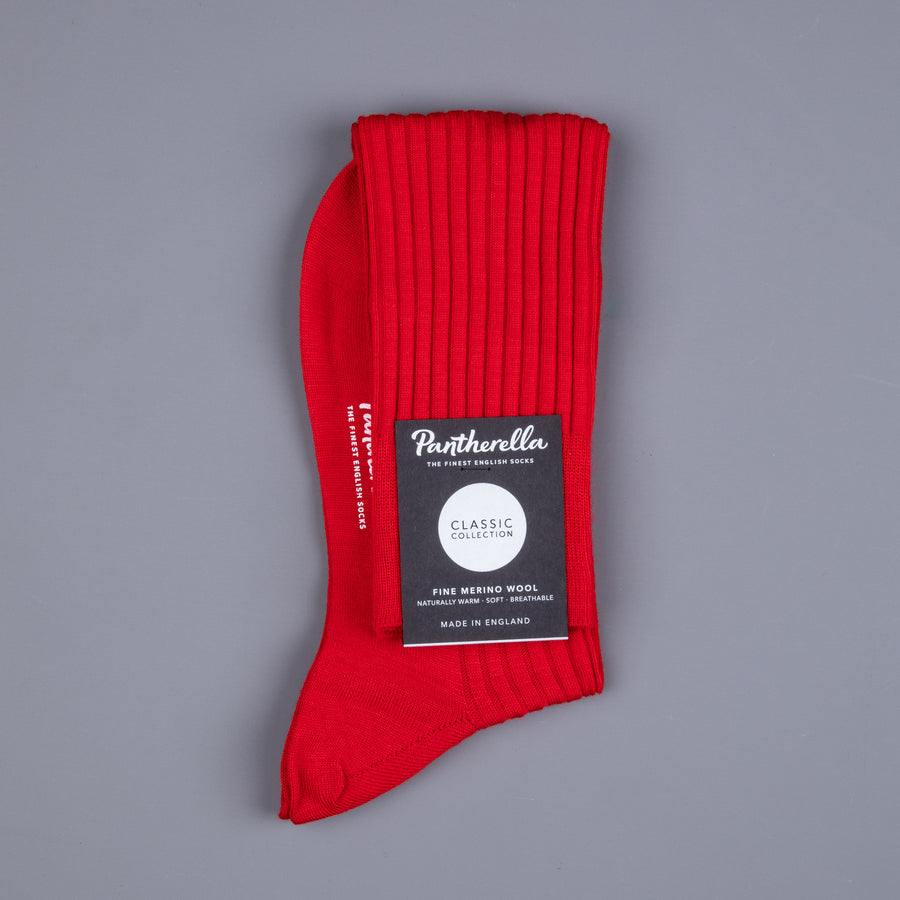 Pantherella Laburnum merino wool knee high socks Indies Red