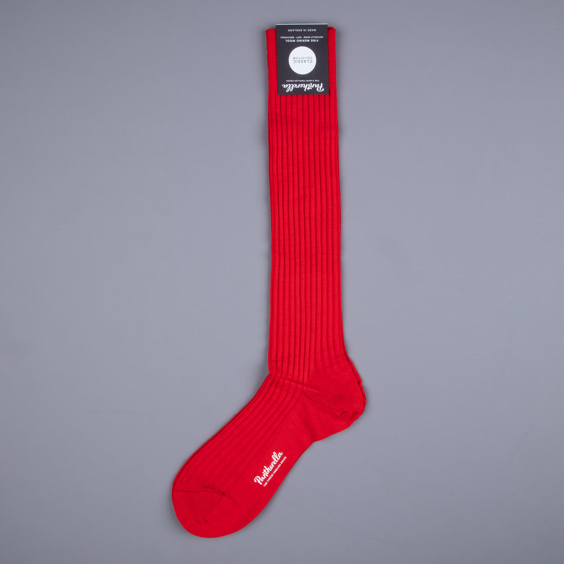 Pantherella Laburnum merino wool knee high socks Indies Red