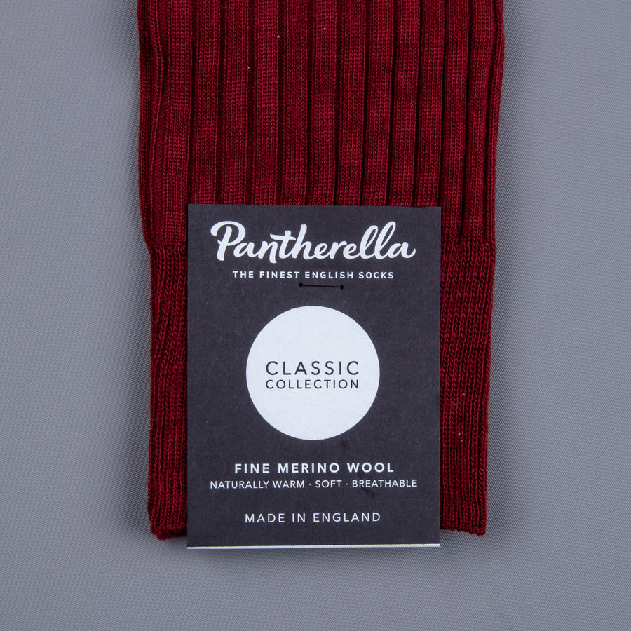 Pantherella Laburnum merino wool knee high socks Wine