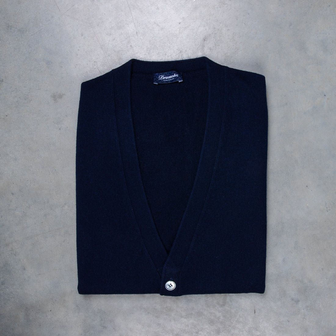 Drumohr Cashmere Gillet con Bottoni Blu Notte