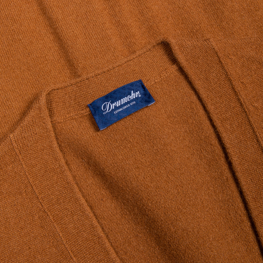 Drumohr Cashmere Gillet con Bottoni Caramello Scuro