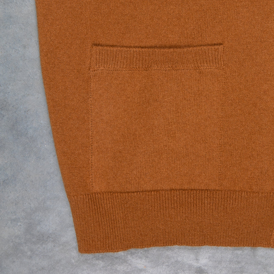 Drumohr Cashmere Gillet con Bottoni Caramello Scuro