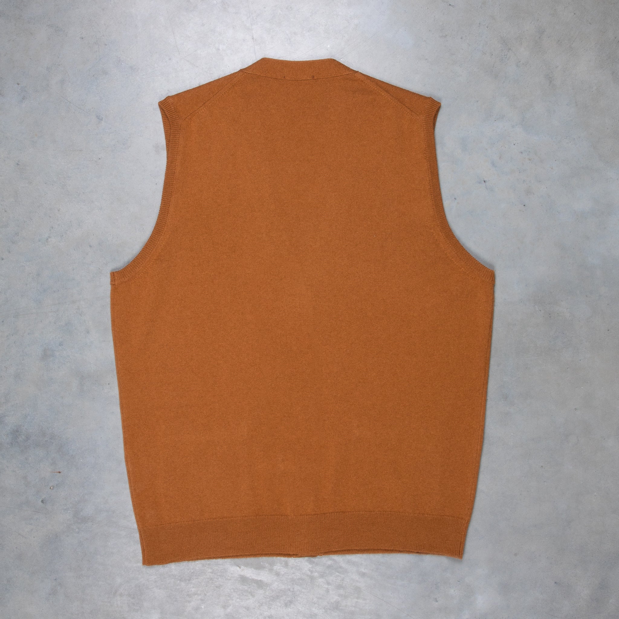 Drumohr Cashmere Gillet con Bottoni Caramello Scuro