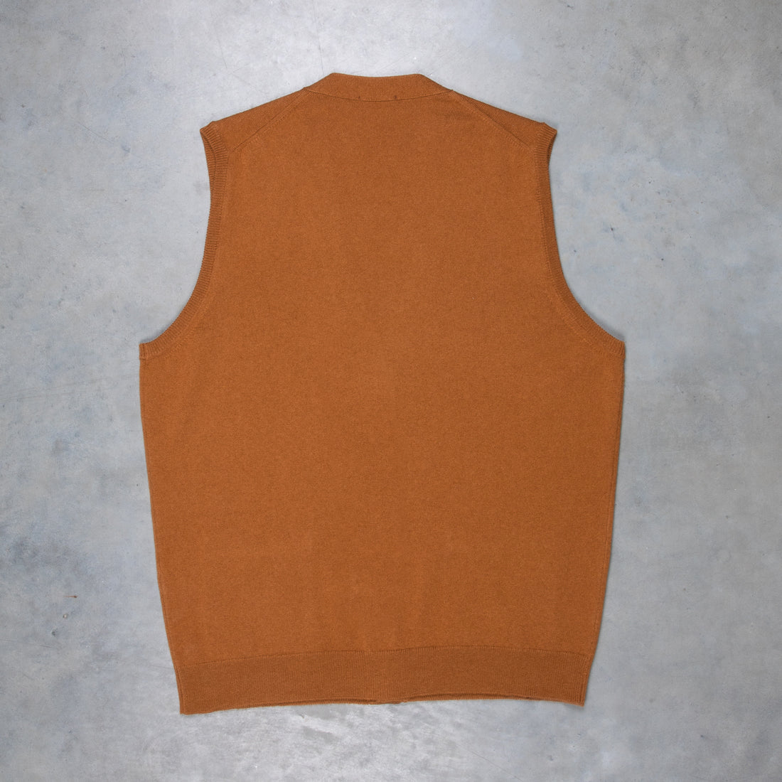 Drumohr Cashmere Gillet con Bottoni Caramello Scuro
