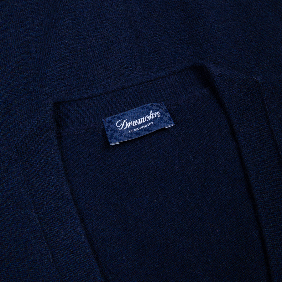Drumohr Cashmere Gillet con Bottoni Blu Notte