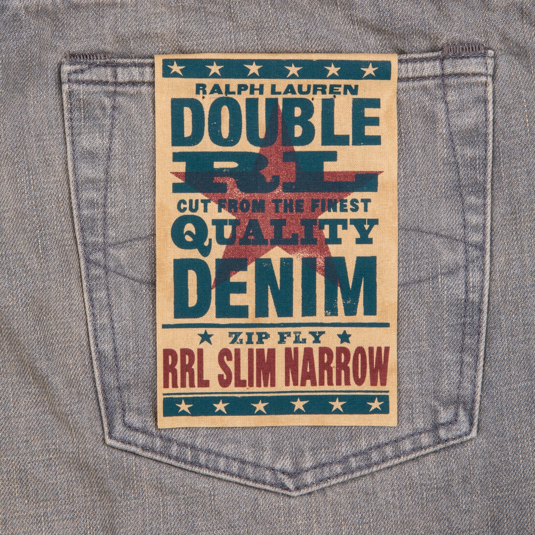 RRL Slim Narrow Cloudy Grey Wash