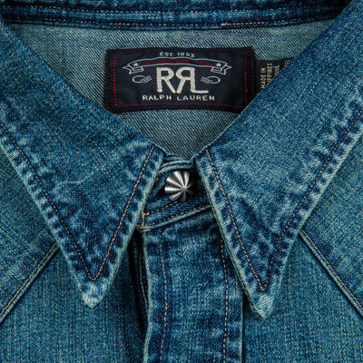 RRL Buffalo West Long Sleeve Sport Shirt Dark Wash – Frans Boone Store