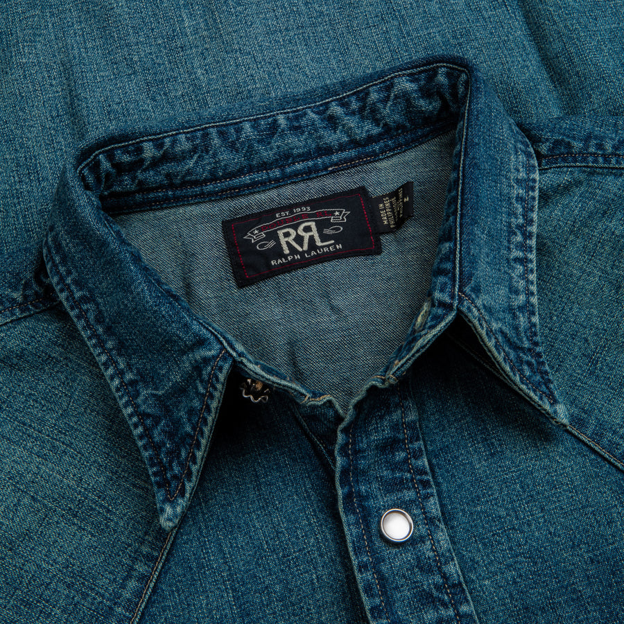 RRL Buffalo West Long Sleeve Sport Shirt Dark Wash