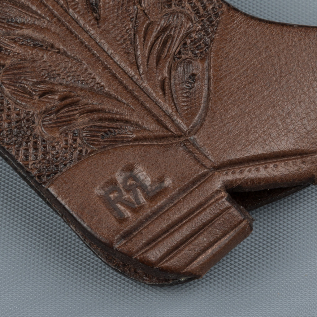 RRL Keyfob Hand Tooled Leather Brown