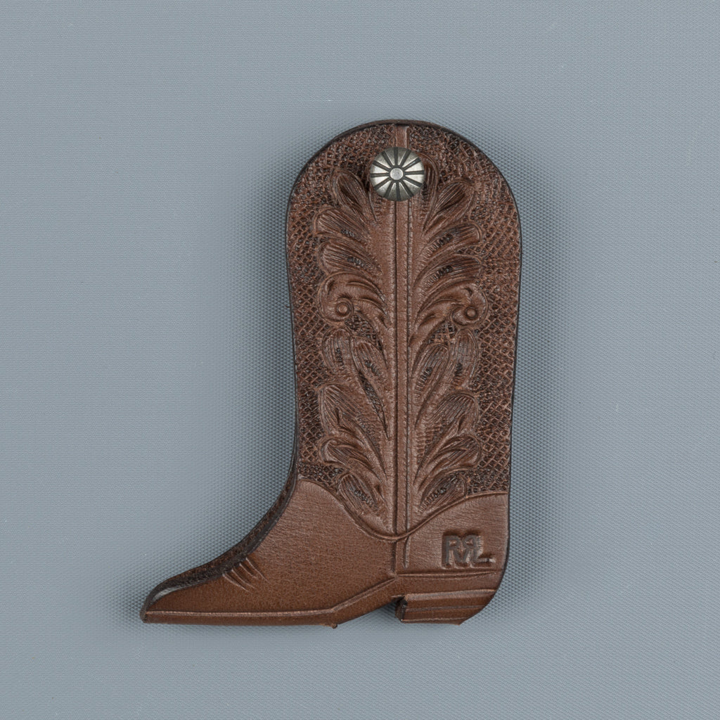 RRL Keyfob Hand Tooled Leather Brown