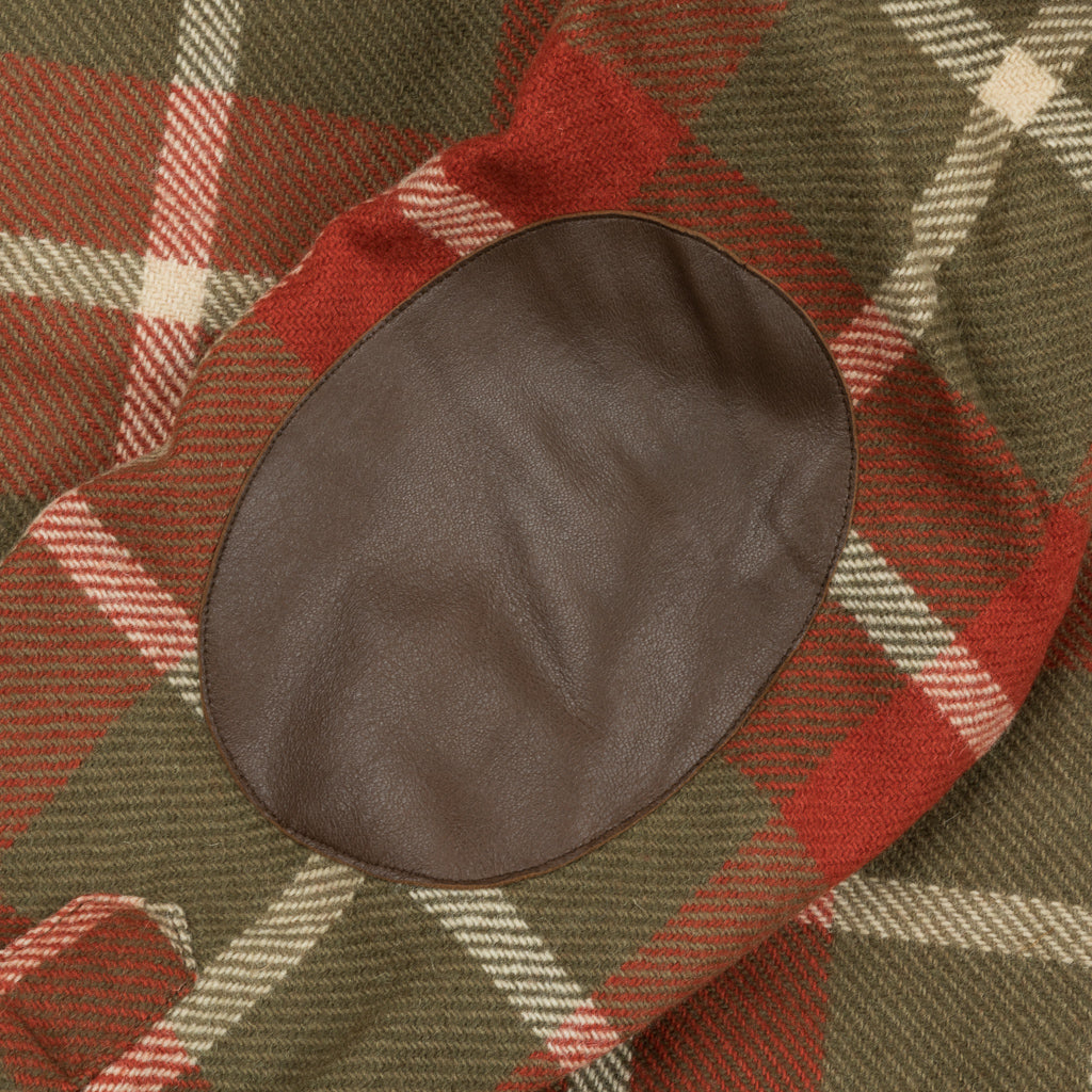 RRL Melton Wool Plaid Shirt Red and Tan