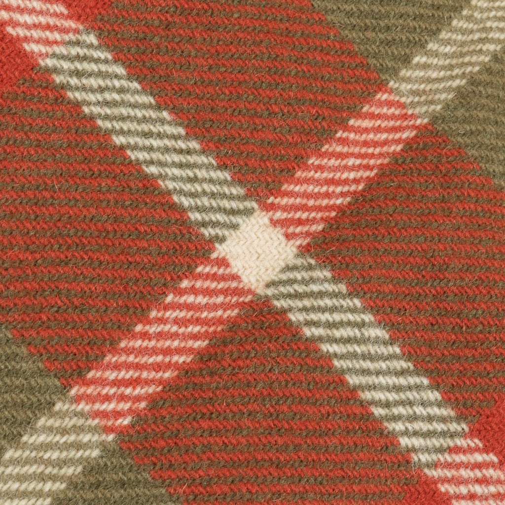 RRL Melton Wool Plaid Shirt Red and Tan