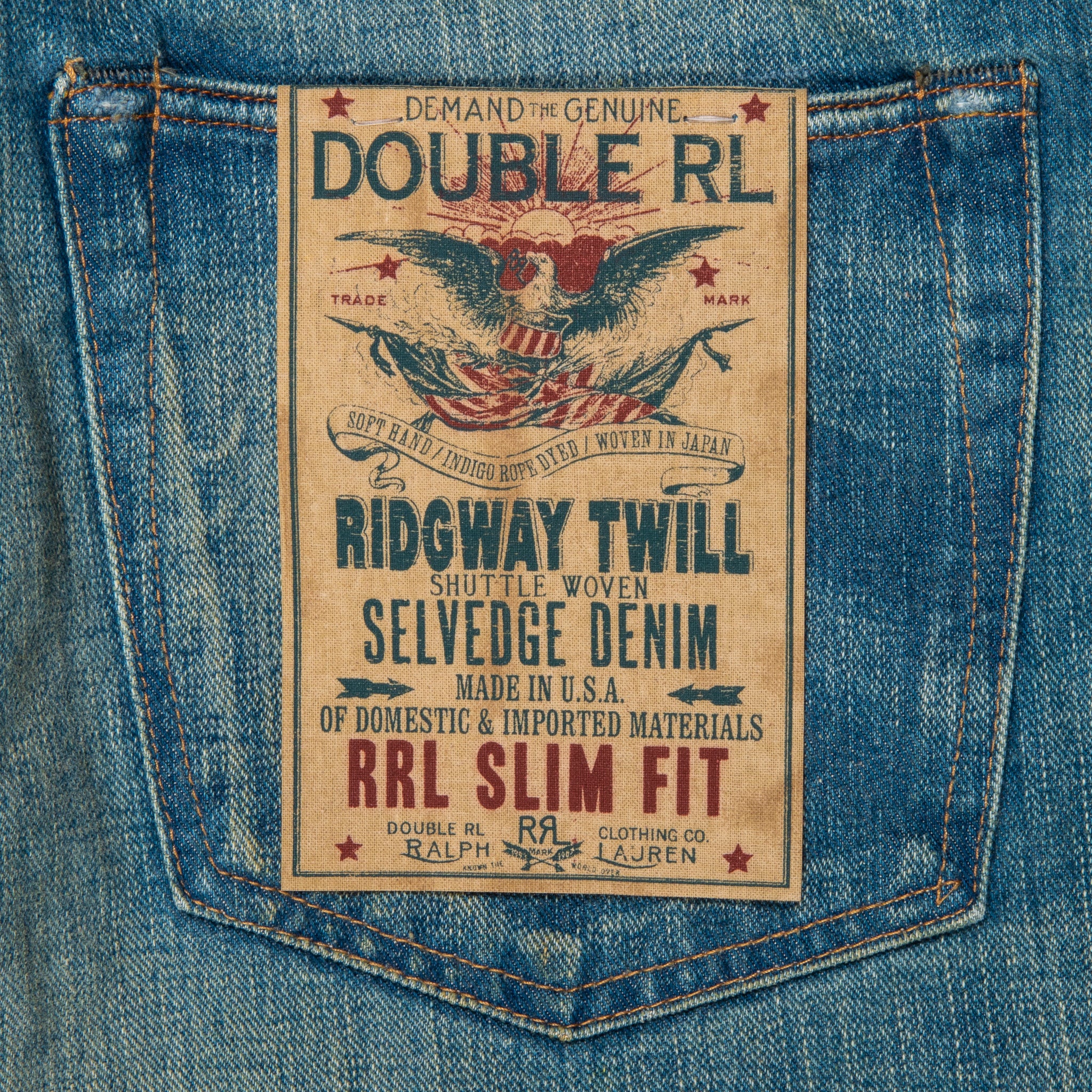 RRL Slim Fit Jeans Ridgeway Wash