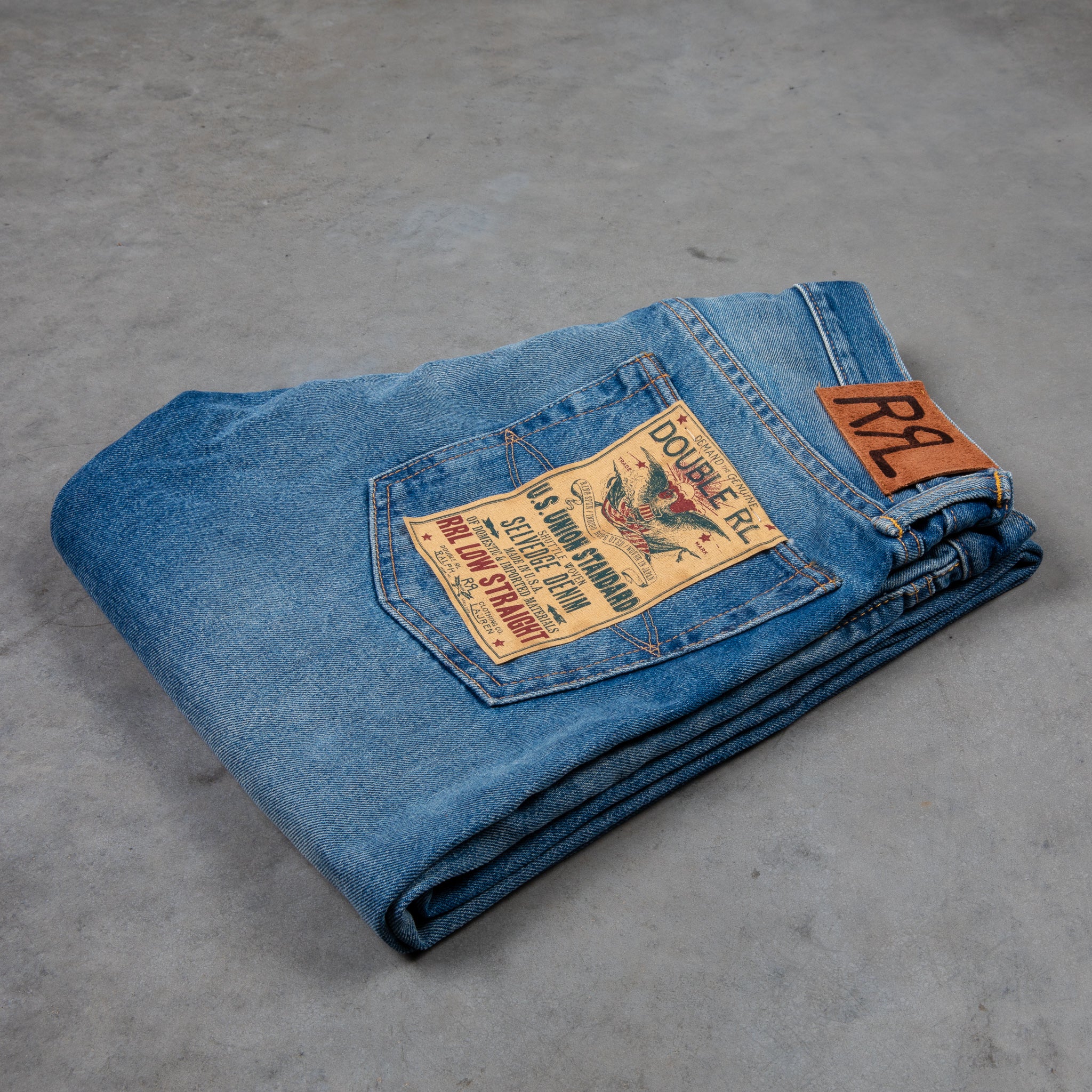 RRL USA Made Jeans Indigo W38 L32 Aged Damage Excellent Condition Mens