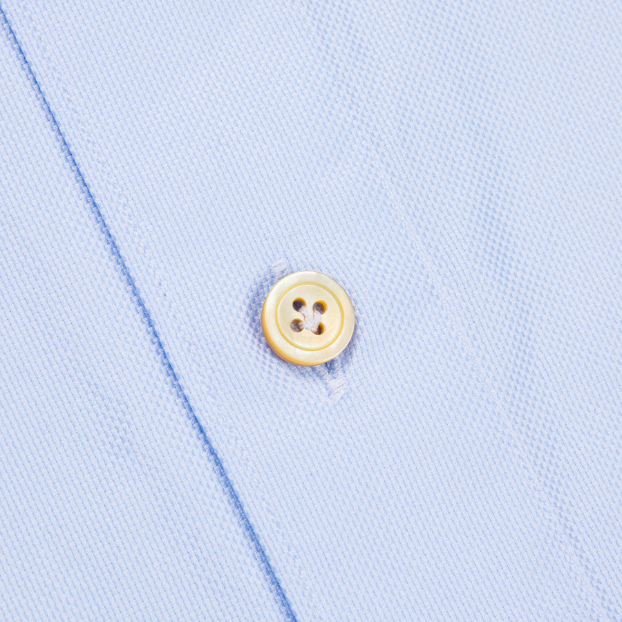 Finamore Tokyo shirt washed oxford button down Lucio collar celeste