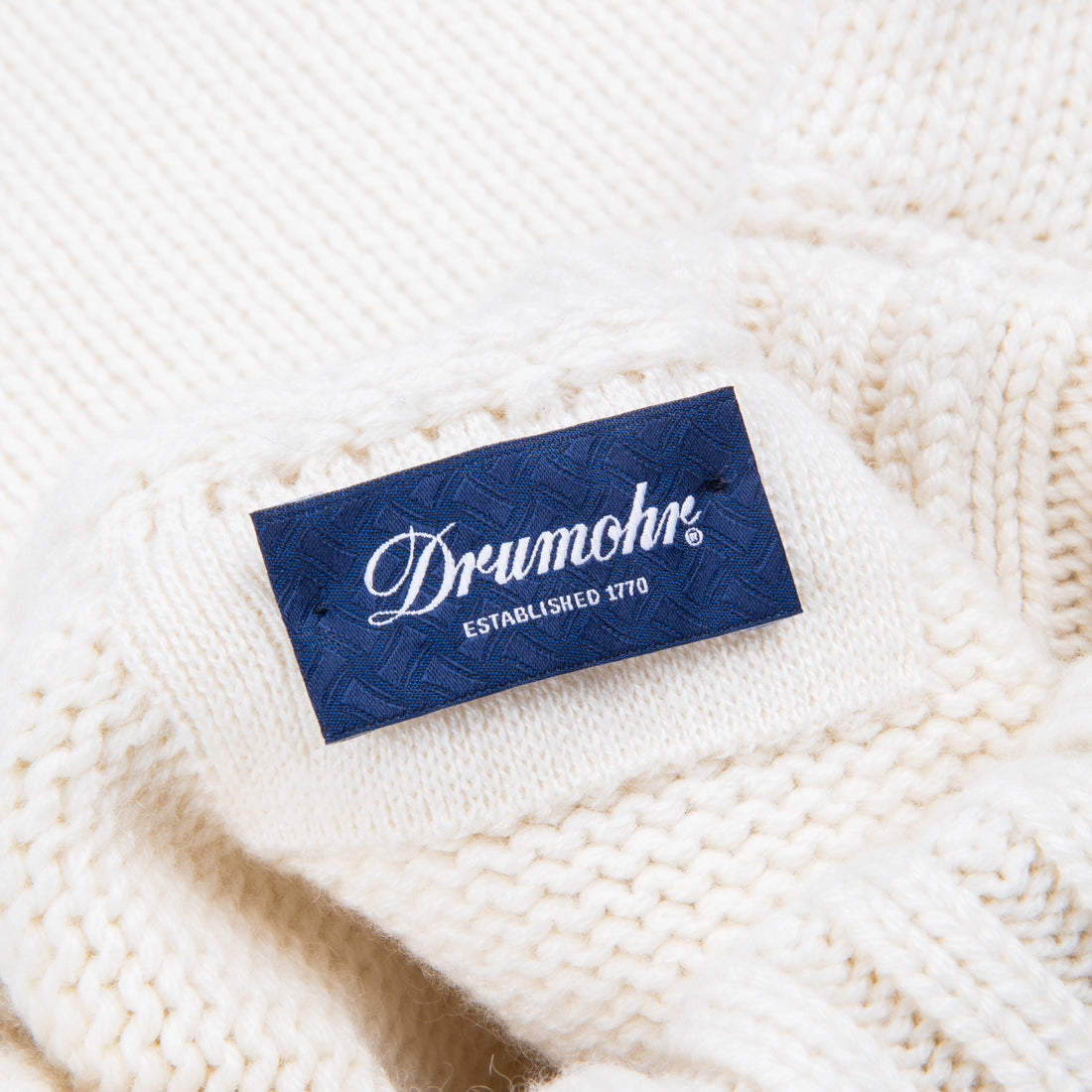 Drumohr Cashmere Tre Fili Dolcevita Bianco Garza
