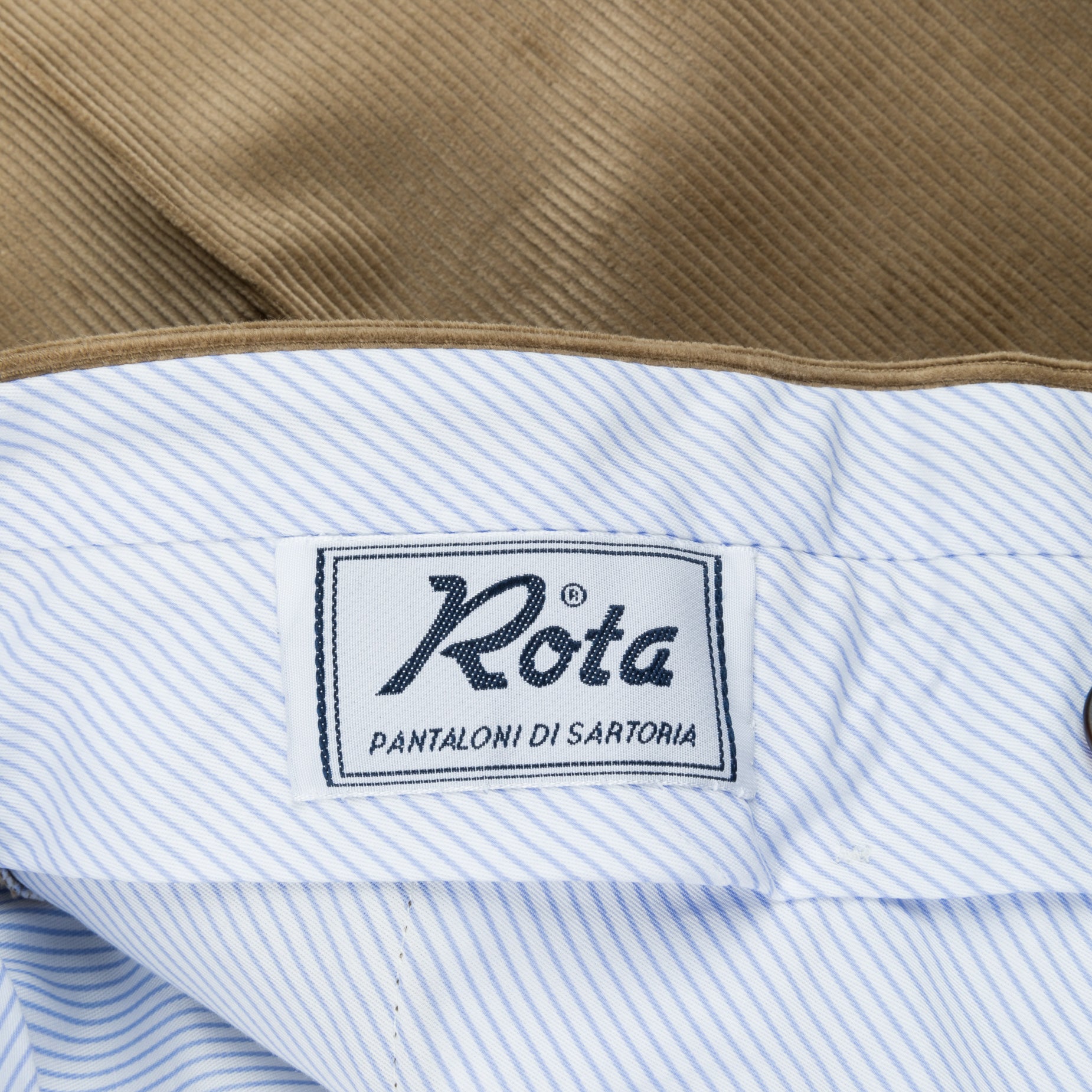 Rota Pantaloni High Rise Regular Fit 14-Wale Corduroy Beige Scuro