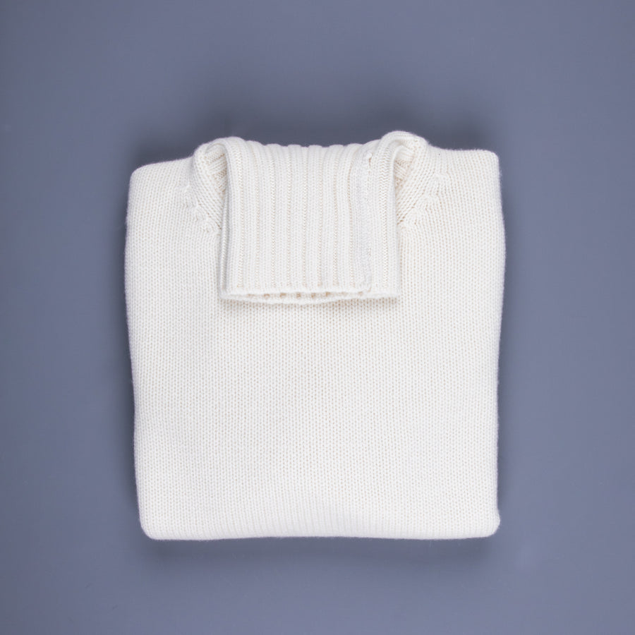 Drumohr Cashmere Tre Fili Dolcevita Bianco Garza
