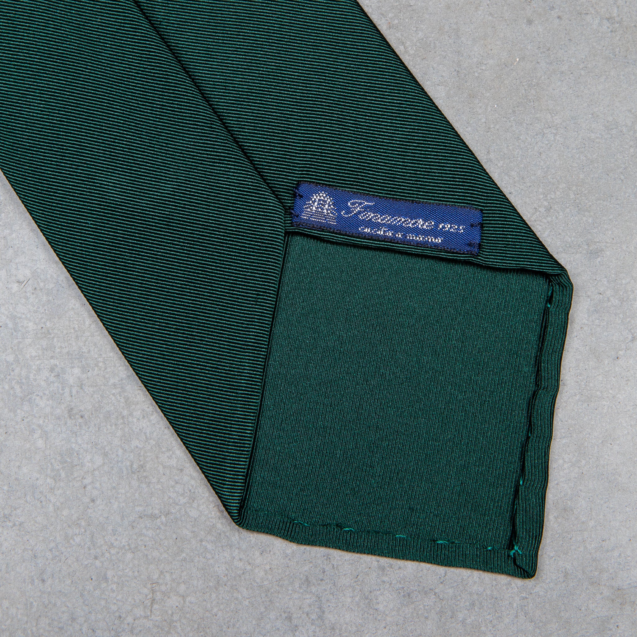 Finamore Anversa tie untipped plain tie Verde Pino