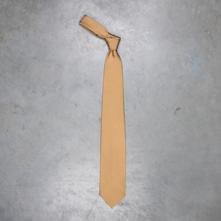 Finamore Anversa tie untipped plain tie Biscotto