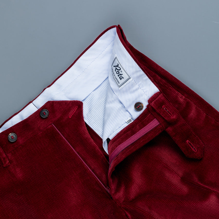 Rota Pantaloni High Rise Regular Fit 14-Wale Corduroy Cardinale
