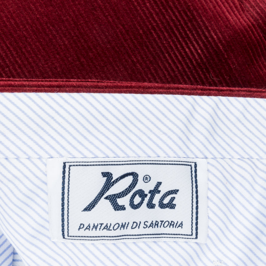 Rota Pantaloni High Rise Regular Fit 14-Wale Corduroy Cardinale