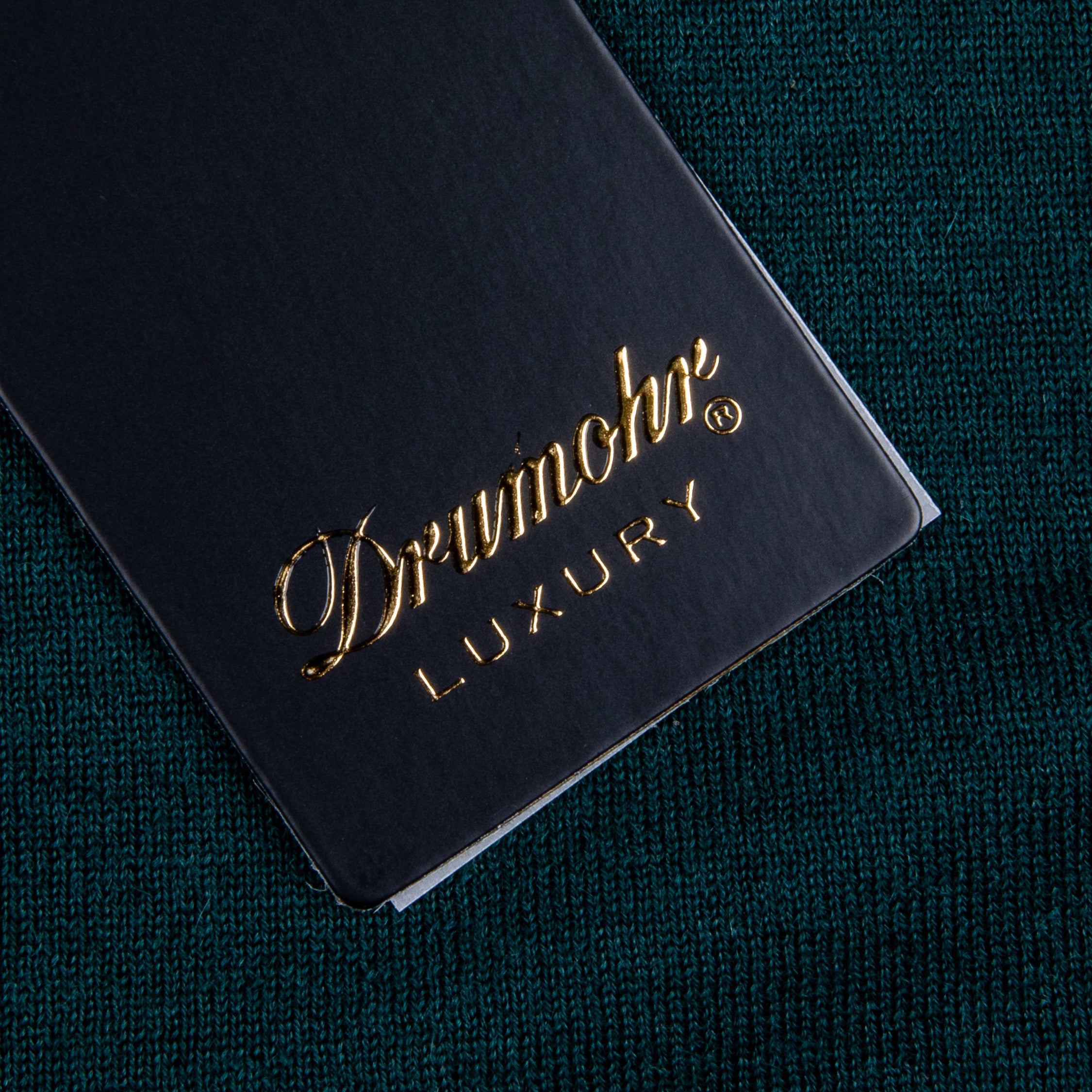 Drumohr Luxury 30G Cashmere Polo Verde Bottiglia