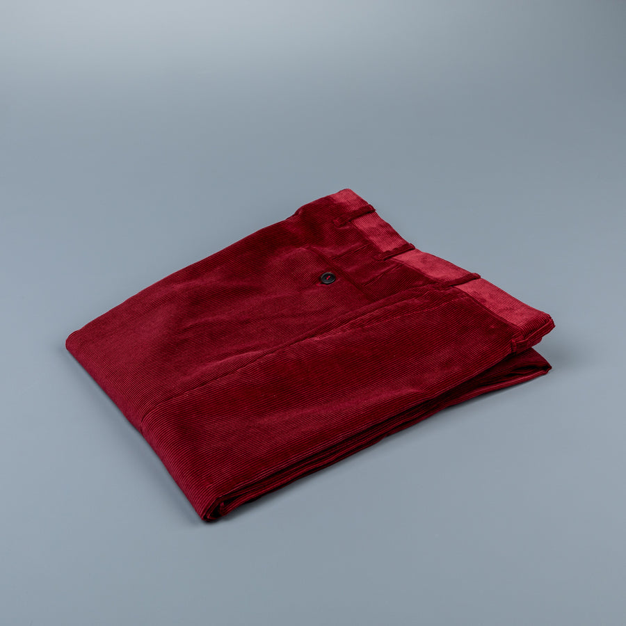 Rota Pantaloni High Rise Regular Fit 14-Wale Corduroy Cardinale