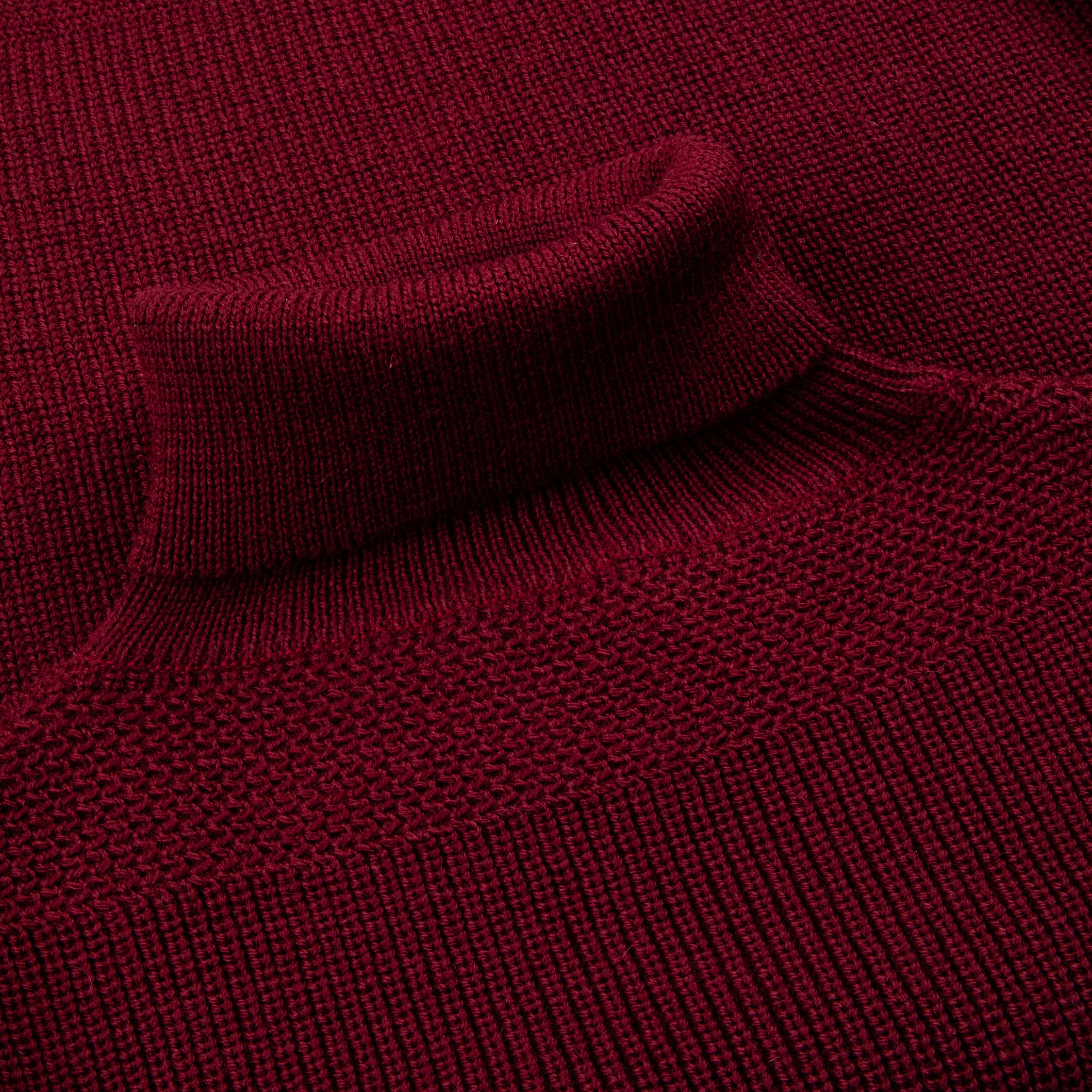 The Real McCoy&#39;s Fisherman&#39;s Turtle Neck Sweater Maroon