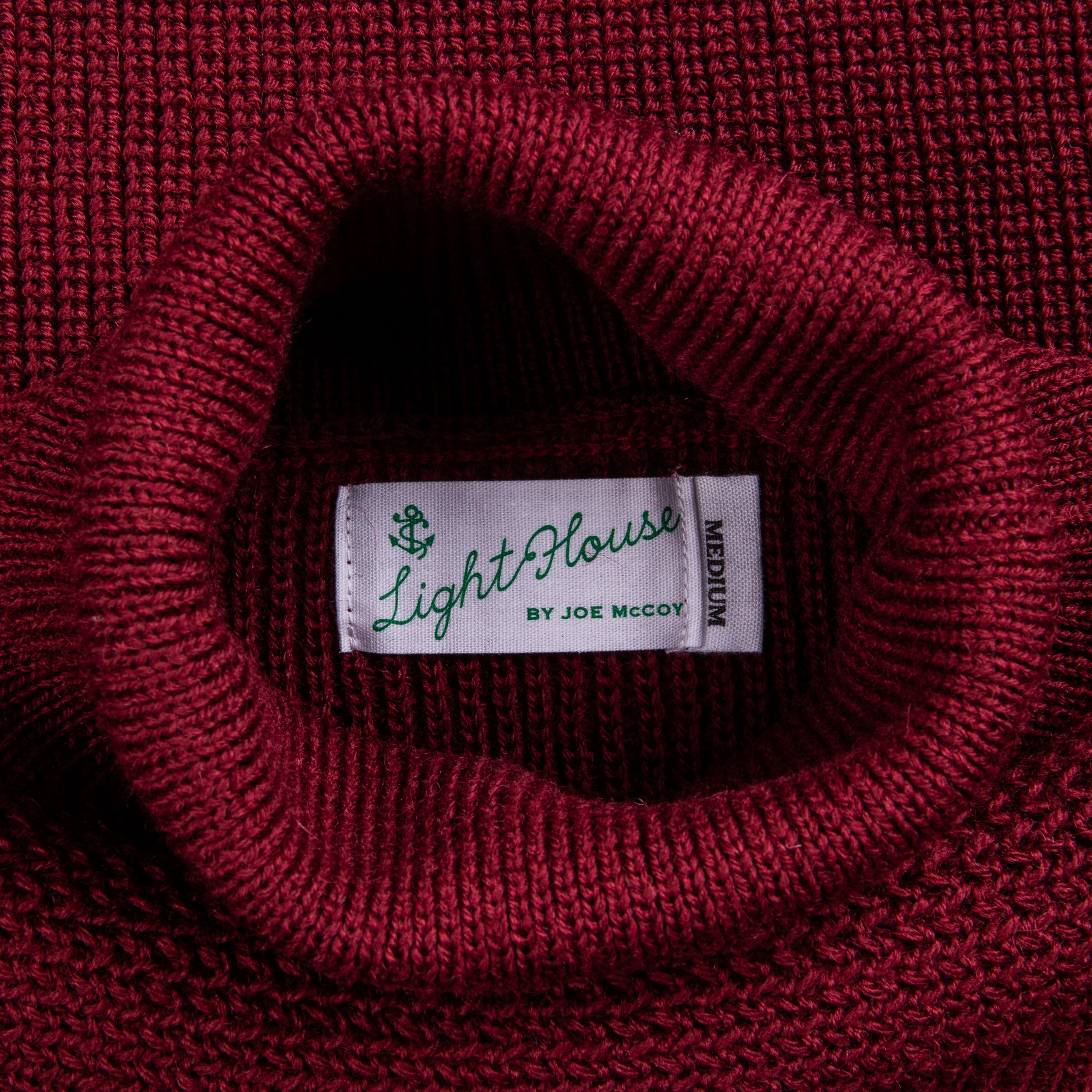 The Real McCoy&#39;s Fisherman&#39;s Turtle Neck Sweater Maroon