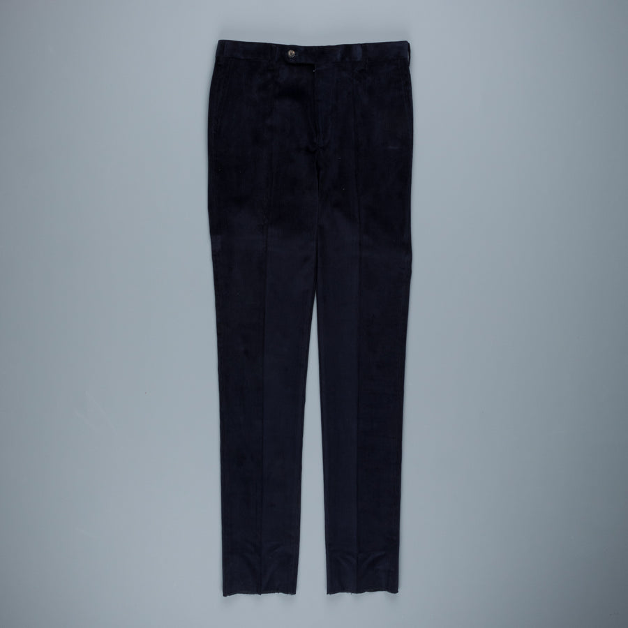 Rota Pantaloni High Rise Regular Fit 14-Wale Corduroy Blu Scuro