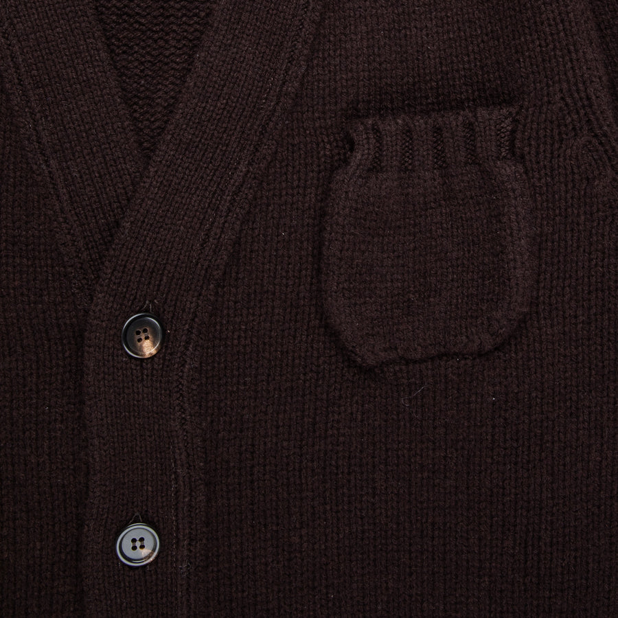 William Lockie x Frans Boone Alain 3-Pocket Cardigan Lambswool Ebony