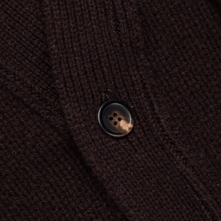 William Lockie x Frans Boone Alain 3-Pocket Cardigan Lambswool Ebony