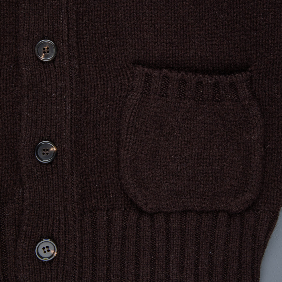 William Lockie x Frans Boone Alain 3-Pocket Cardigan Lambswool Ebony