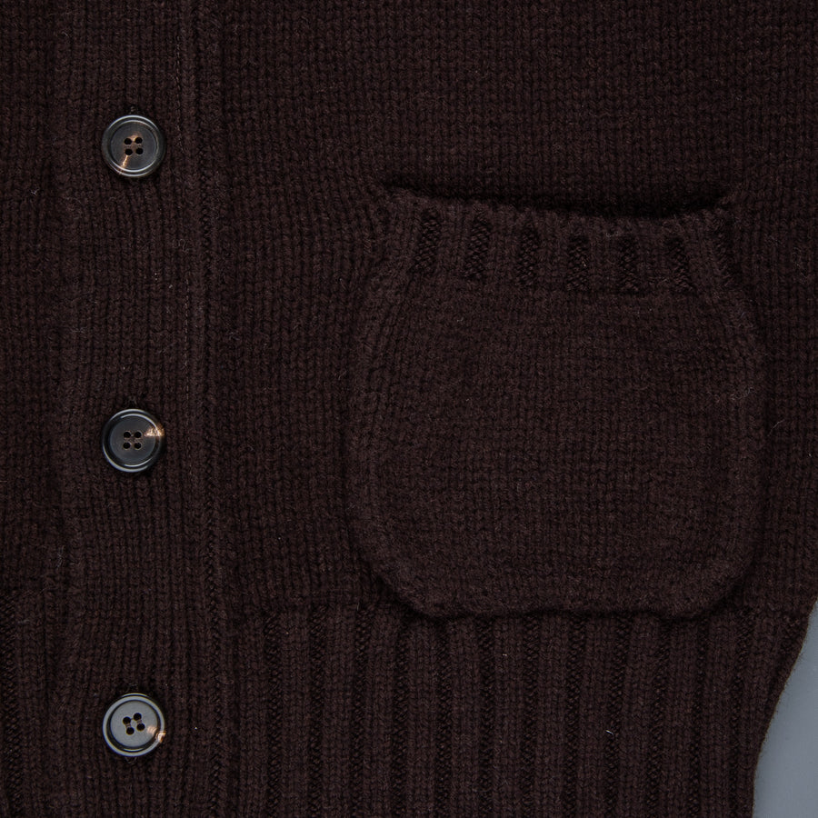 William Lockie x Frans Boone Alain 3-Pocket Cardigan Lambswool Ebony