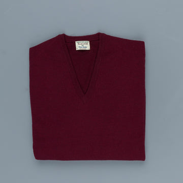 William Lockie Oxton Cashmere V-Neck Damson