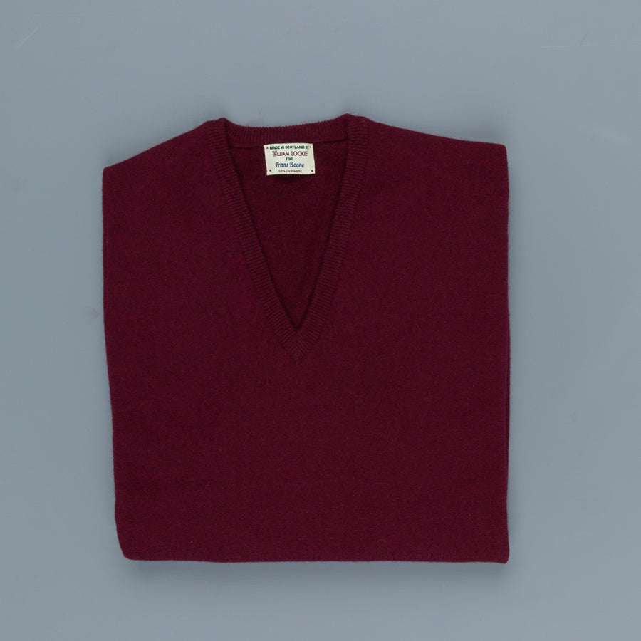William Lockie Oxton Cashmere V-Neck Damson