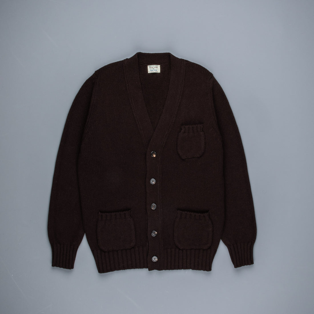 William Lockie x Frans Boone Alain 3-Pocket Cardigan Lambswool Ebony
