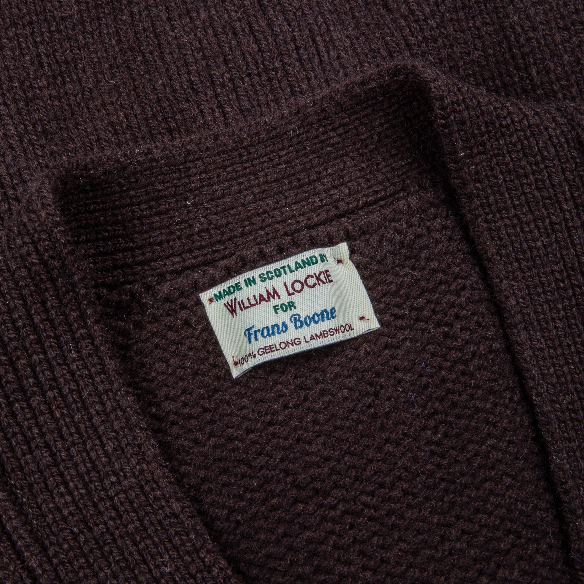 William Lockie x Frans Boone Alain 3-Pocket Cardigan Lambswool Ebony ...