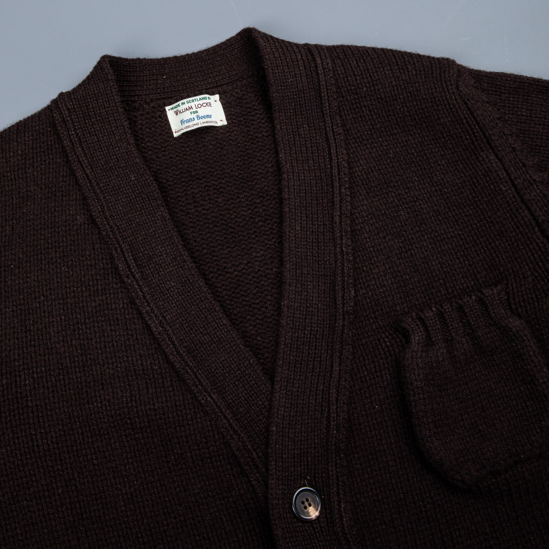 William Lockie x Frans Boone Alain 3-Pocket Cardigan Lambswool Ebony