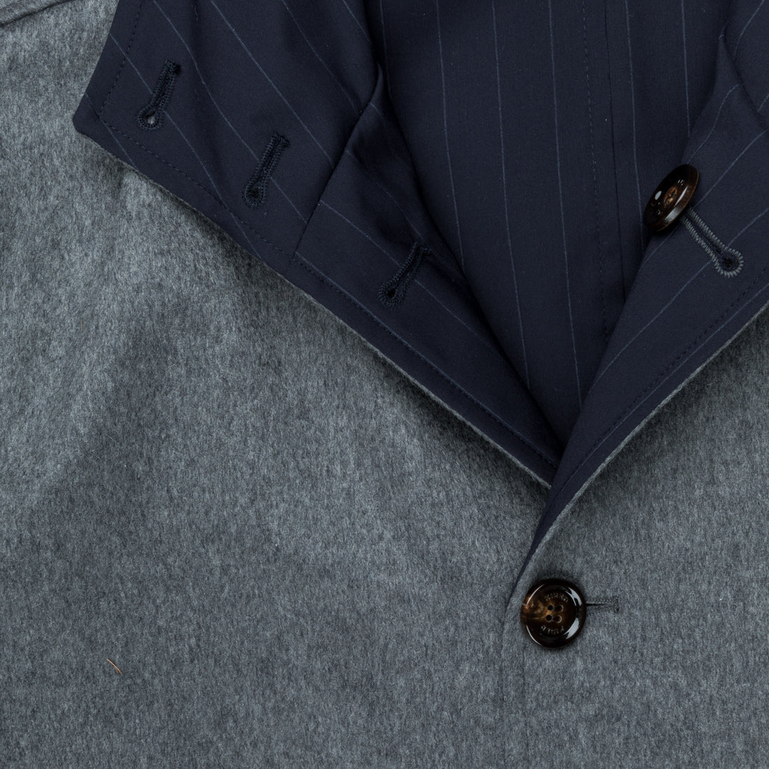 Kired Wang Reversible Coat Grigio - Navy Gessato