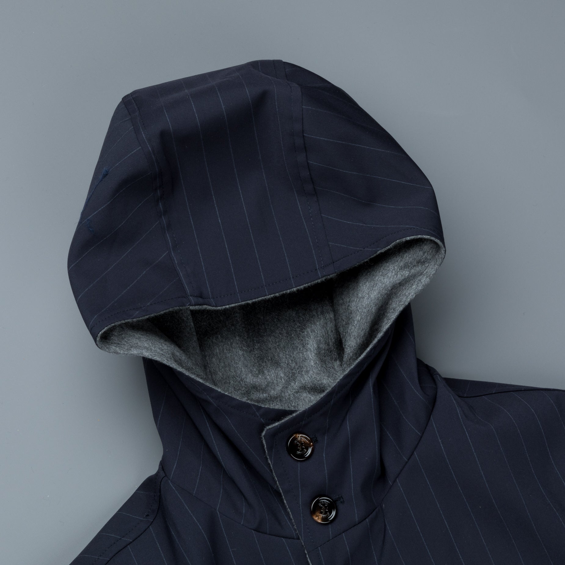 Kired Wang Reversible Coat Grigio - Navy Gessato