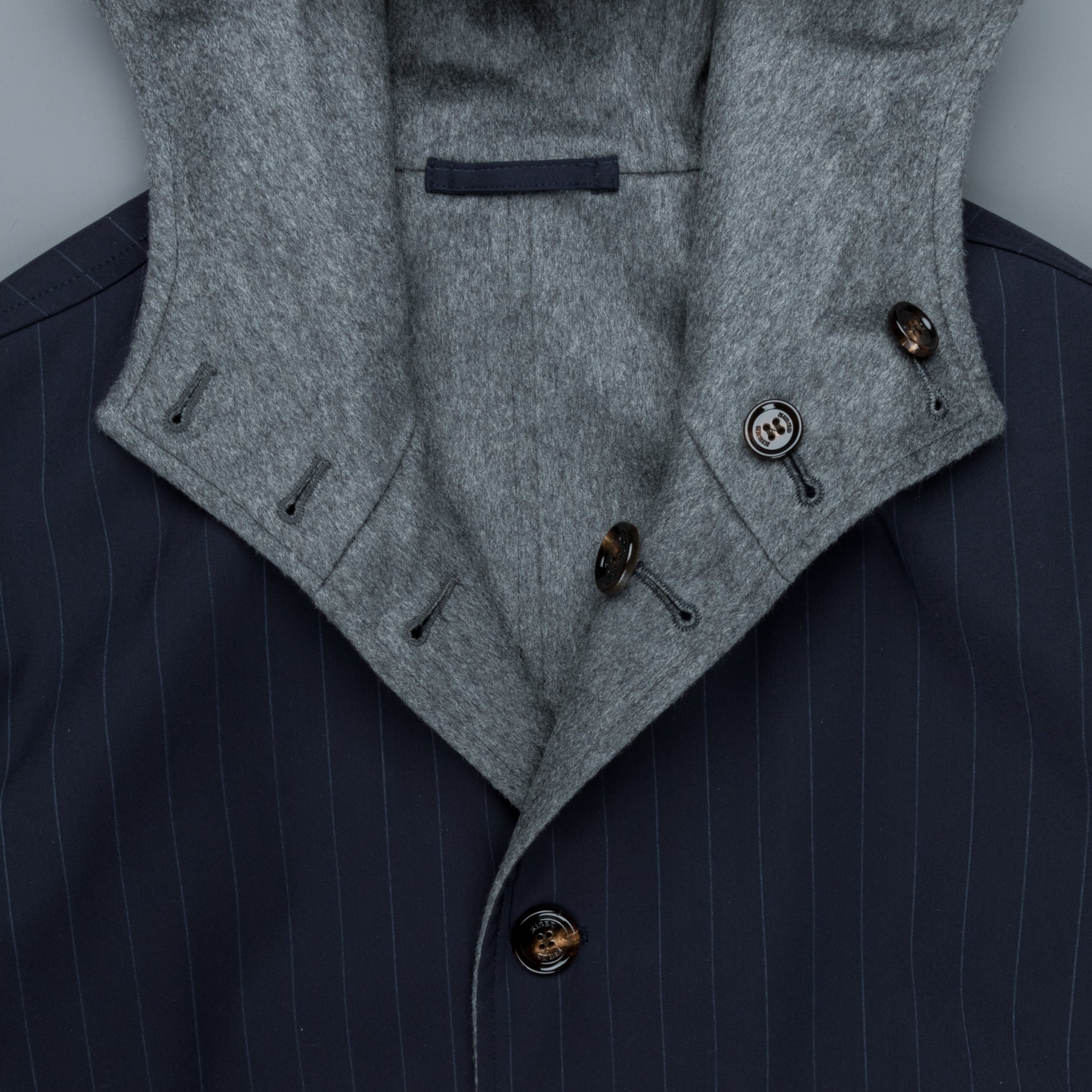 Kired Wang Reversible Coat Grigio - Navy Gessato