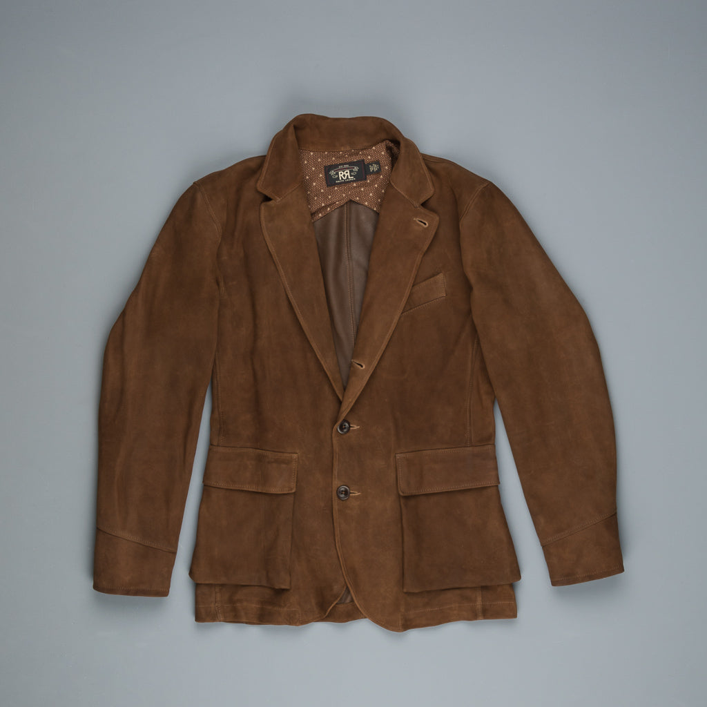 RRL Rowde Half Lined Sport Coat Tobacco Suede