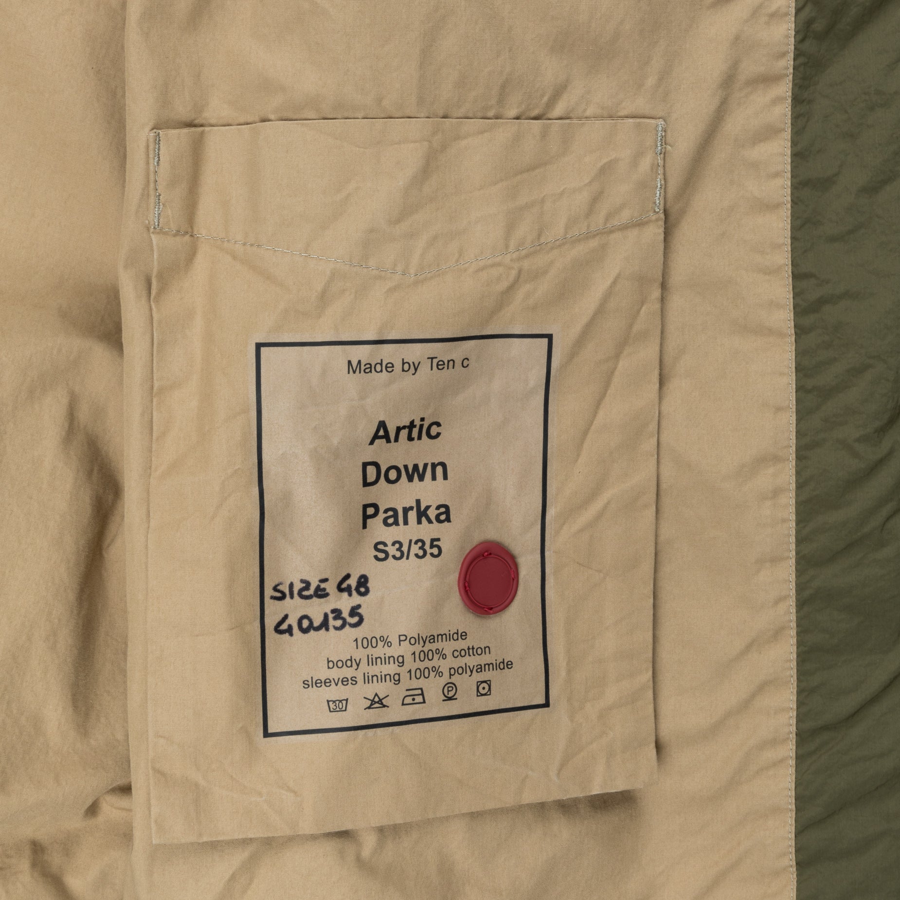 Ten C Artic Down Parka Oliva