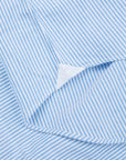 Finamore Tokyo Shirt Pinpoint Oxford Lucio collar Blue Stripe