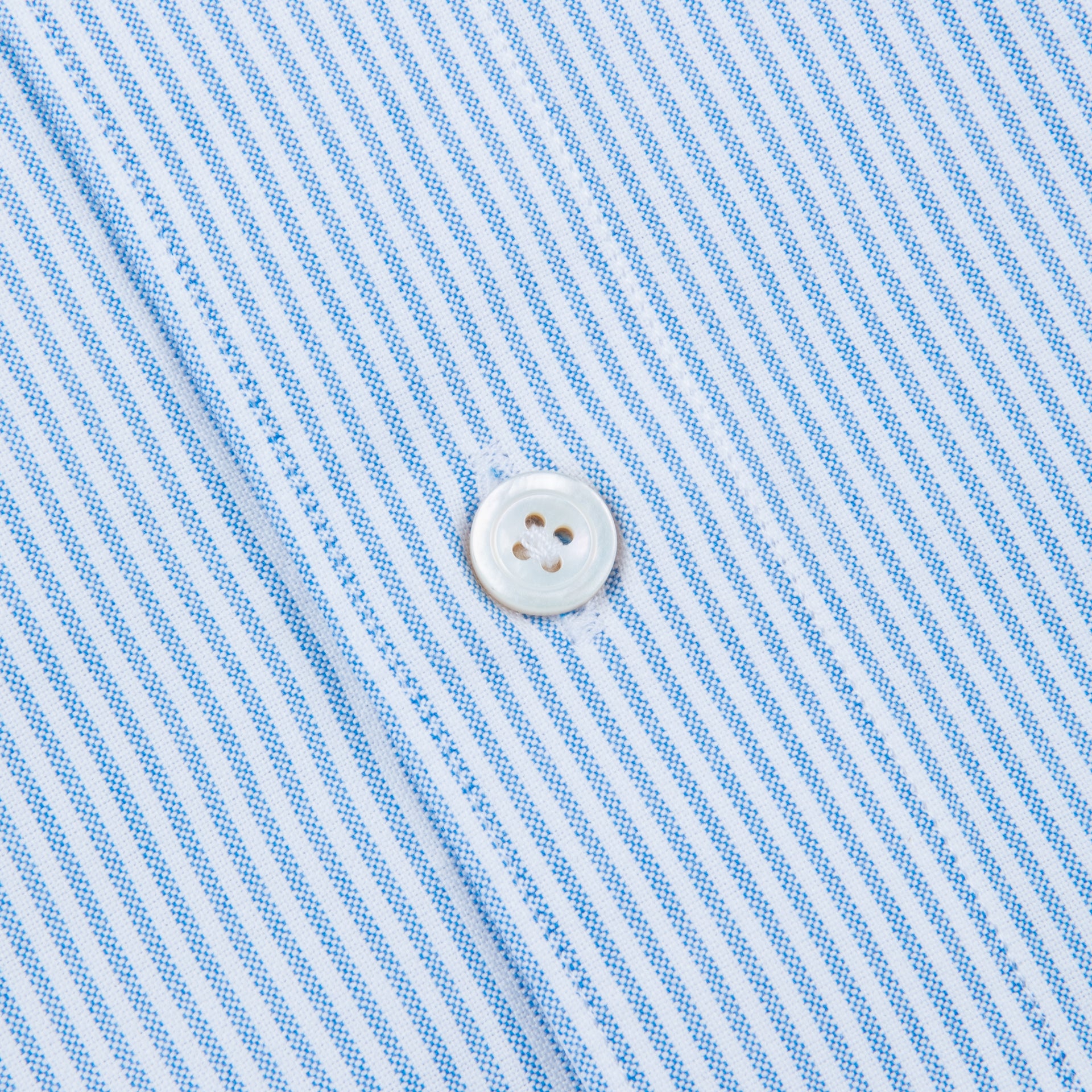 Finamore Gaeta Shirt Pinpoint Oxford Sergio Collar Blue Stripe