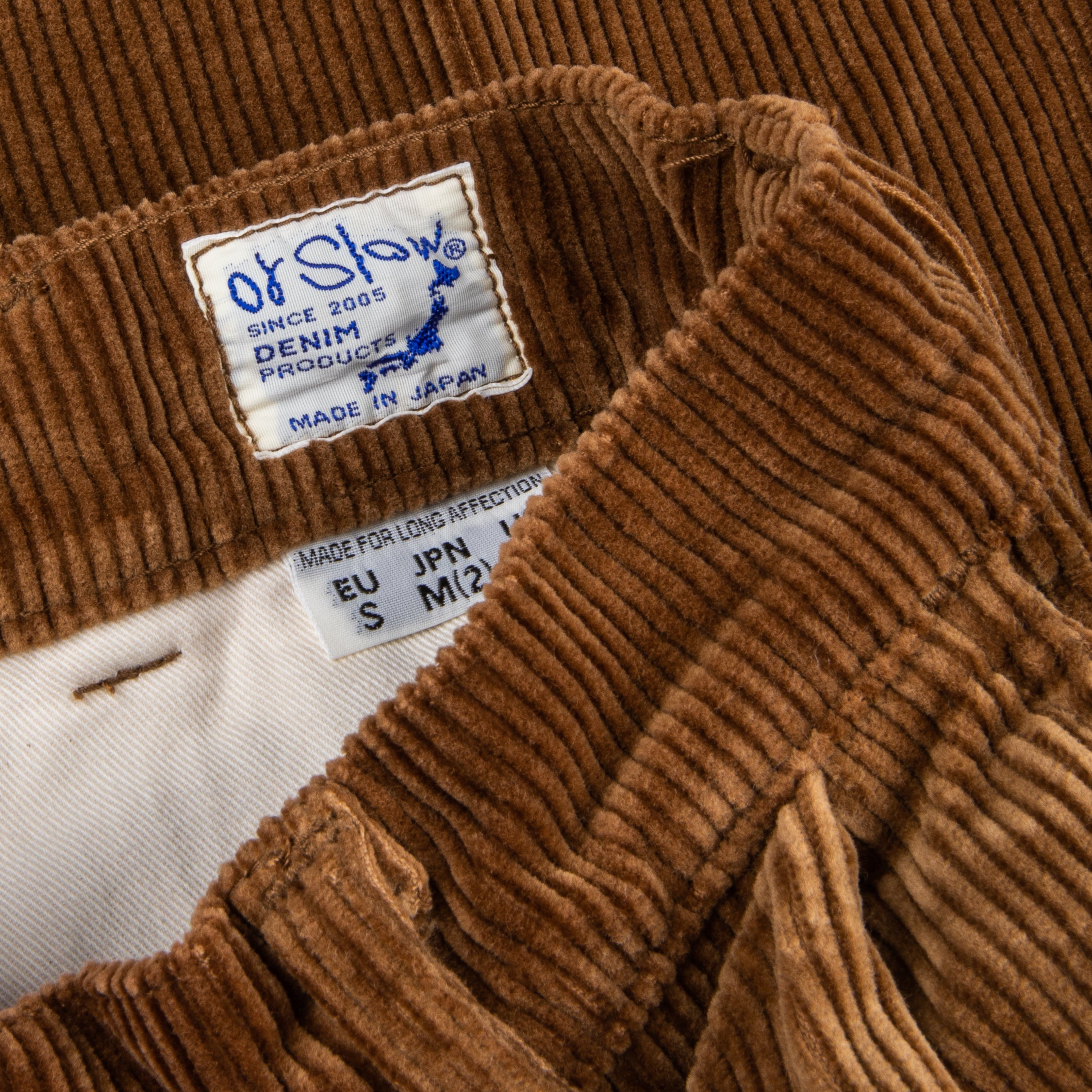Orslow Two Tuck Wide Corduroy Trousers Camel