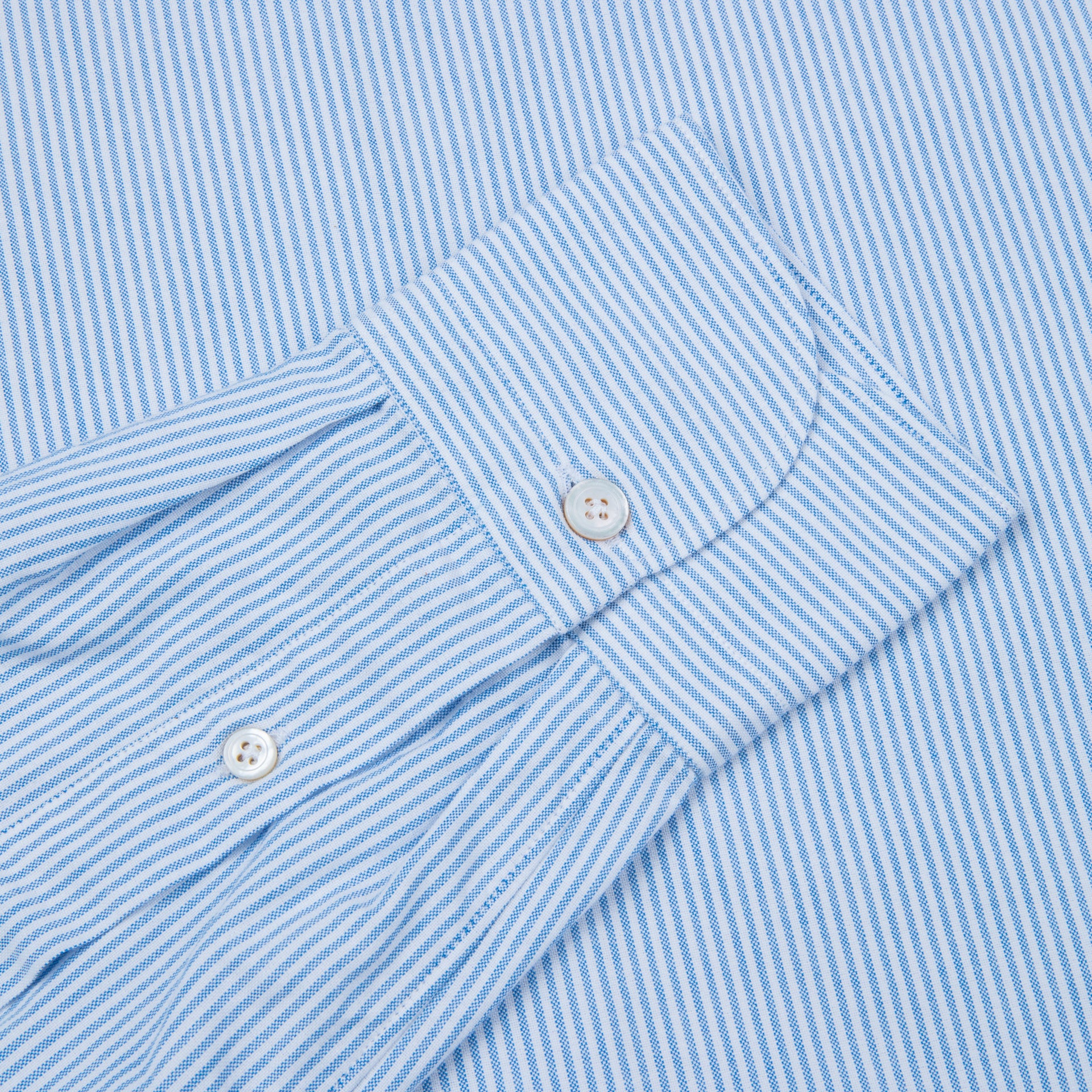 Finamore Tokyo Shirt Pinpoint Oxford Lucio collar Blue Stripe